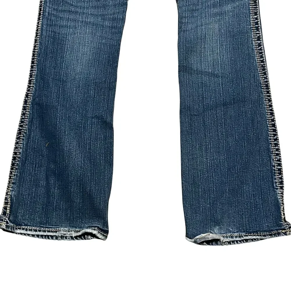 Silver Jeans Womens Frances 18” Mini Bootcut 31x33 Low Rise Stretch Blue Jeans - Picture 6 of 10